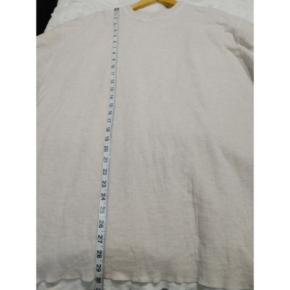 Men's Vintage 80s-90s L.L.Bean Long Sleeve Base layer Wool Tee XXL Beige - Picture 6 of 8